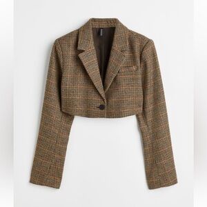 Twill cropped blazer